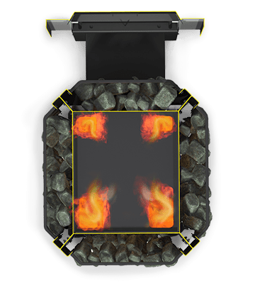 Дровяная печь для бани ERMAK 12 СЕТКА-СТАНДАРТ