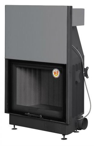 Каминная топка Экокамин Вега 800 РB подовое горение принтинг черный шамот