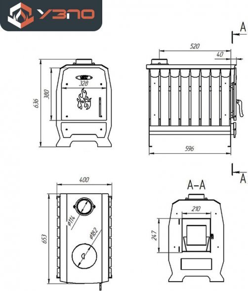 Печь отопительная УЗПО «Теплушка В 200»