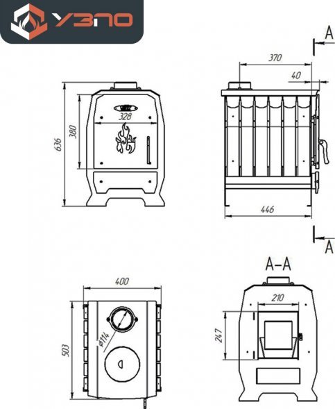 Печь отопительная УЗПО «Теплушка В 100»