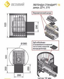 Банная печь Везувий Легенда Ковка 16 (271)