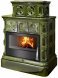 Печь ABX KARELIE P FOREST ТО кафельный цоколь зеленая