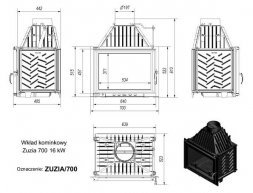 Каминная топка Kratki ZUZIA/700