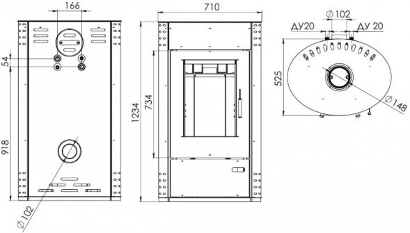 Печь-камин Мета-Бел Дунай-Аква
