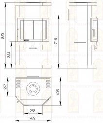 Печь-камин Мета-Бел Ока с плитой