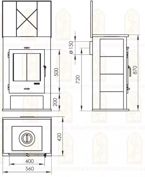 Печь-камин Мета-Бел Охта