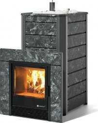 Печь Ялта 40/2024 в облицовке из камня