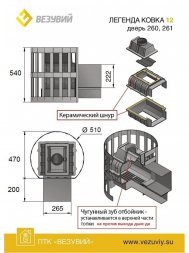 Банная печь Везувий Легенда Ковка 12 (261)