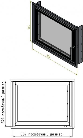 Дверь каминная Мета-Бел ДК-2