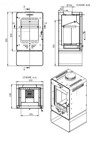 Печь-камин Мета-Бел Лава