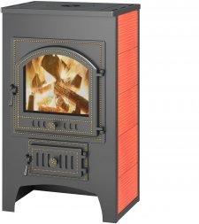 Печь-Камин Везувий ПК-01 (205) с плитой красный