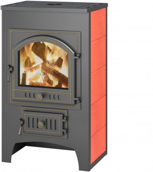 Печь-Камин Везувий ПК-01 (205) с плитой красный