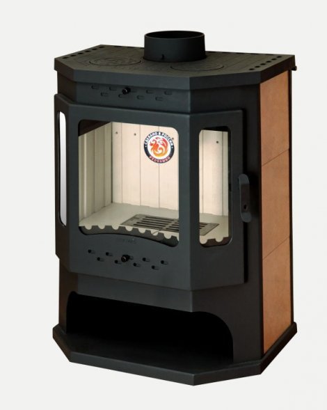 Печь-камин ЭкоКамин Бавария Призматик с плитой