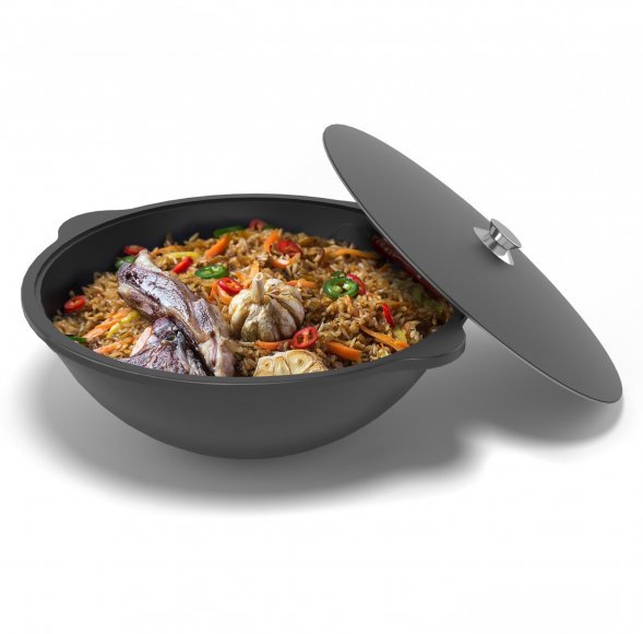 Казан чугунный с крышкой Везувий 8л