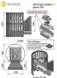 Банная печь Везувий Легенда Ковка 16 (205)