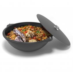 Казан чугунный с ручкой Везувий 8л