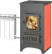 Печь-Камин Везувий ПК-01 (270) с плитой и теплообменником красный