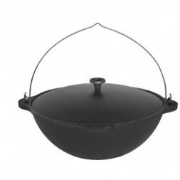 Казан чугунный с ручкой Везувий 12л