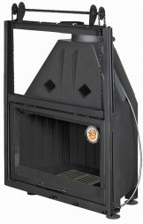 Каминная топка Экокамин Альфа 800 KВ с контргрузом черный шамот