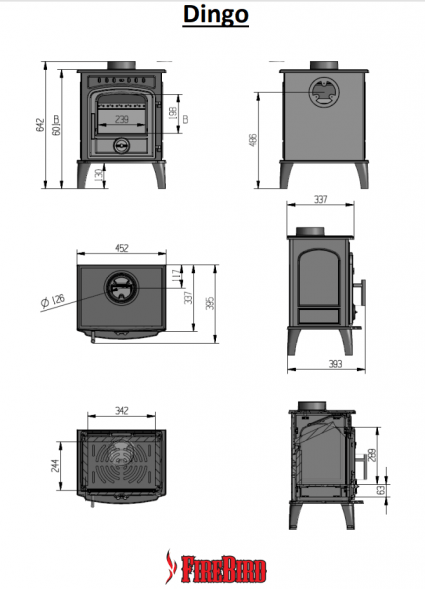 Печь-камин FireBird Dingo 5 кВт
