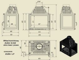 Каминная топка Kratki ZUZIA/LP