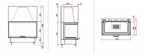 Каминная топка RoodLine 3Side 10057h