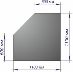 Лист напольный угловой 1100*1100*1,5