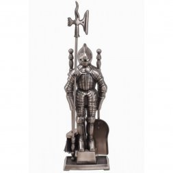 Каминный набор D50011АS (К3050S) (рыцарь, серебро)