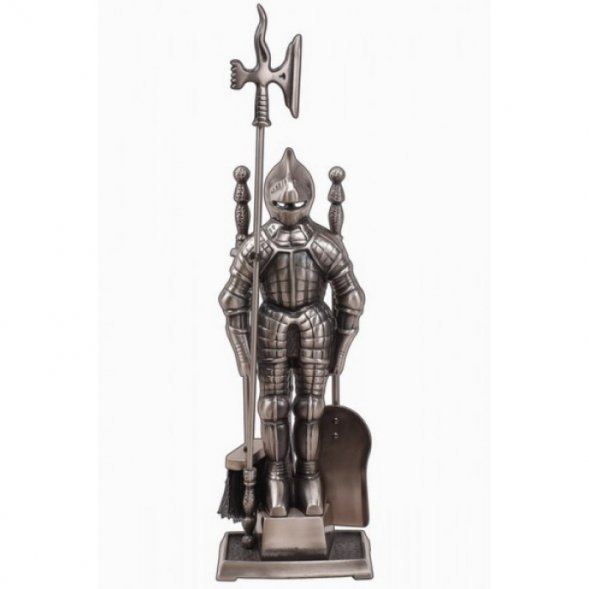 Каминный набор D50011АS (К3050S) (рыцарь, серебро)