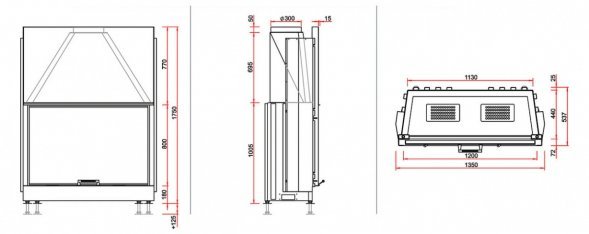 Каминная топка RoodLine Line 12080h