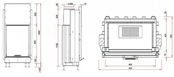 Каминная топка RoodLine Line 6590h