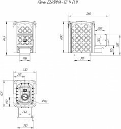 Чугунная печь для бани Теплодар Былина 12 Ч
