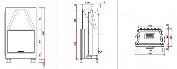 Каминная топка RoodLine Line 7363h