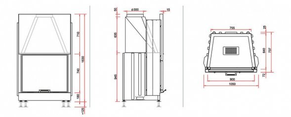 Каминная топка RoodLine Line 9074h