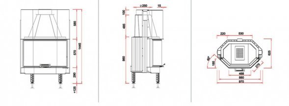 Каминная топка RoodLine Prizma 8857h