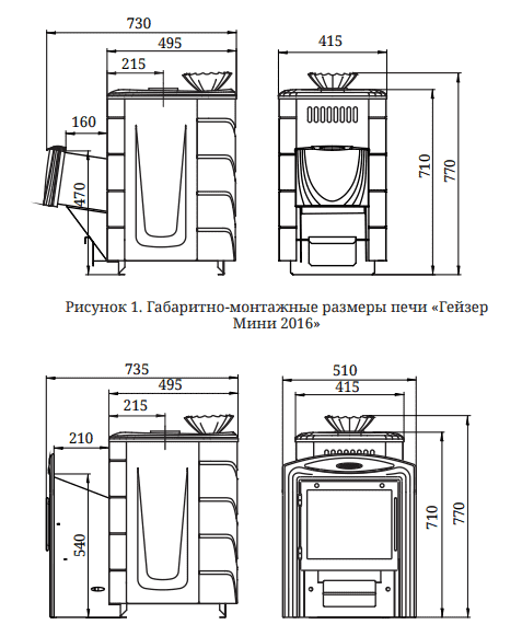 Банная печь TMF Гейзер Мини 2016 Inox Витра ЗК ТО антрацит