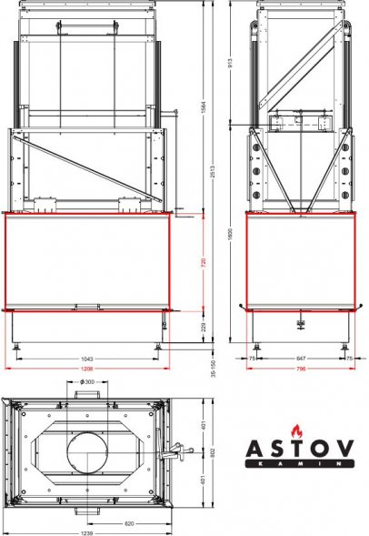 Каминная топка Астов П4С 12080