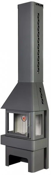 Печь-камин ЭкоКамин Бавария &quot;Три стекла&quot; графит