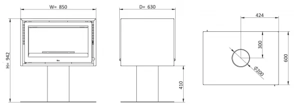 Печь-камин Solzaima Slim Box