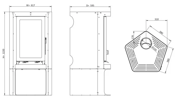 Печь-камин Solzaima Tek Corner (угловая)