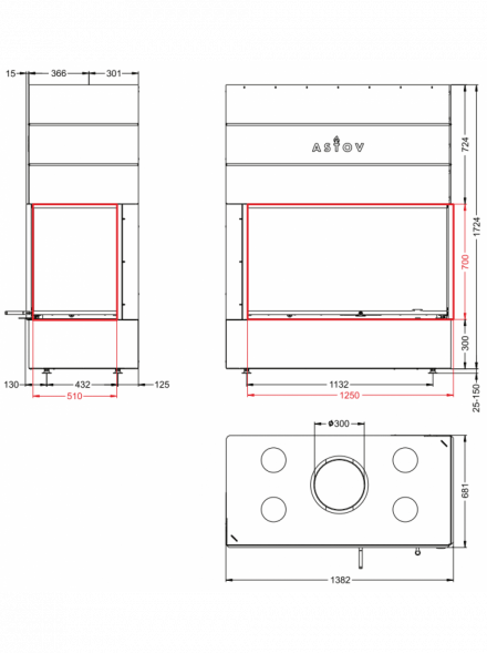 Каминная топка Астов П2С 12570