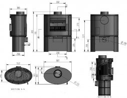 Печь-камин FireBird Puma 9кВт, с дровником