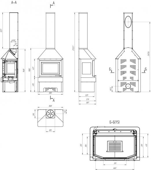 Камин ЭкоКамин ПРАГА три стекла