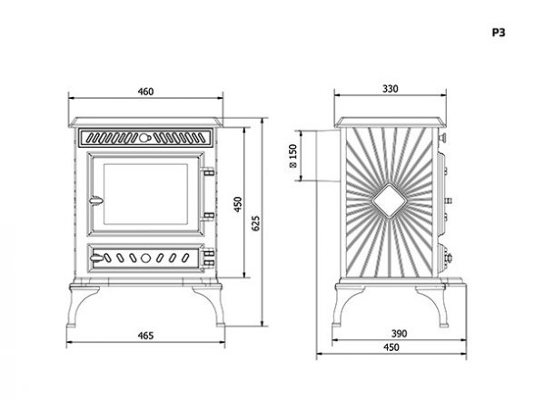 Печь-камин Kaw-Met P3 EKO