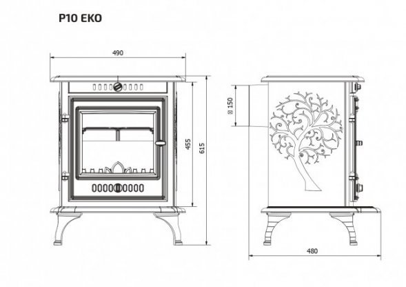 Печь-камин Kaw-Met P10 EKO