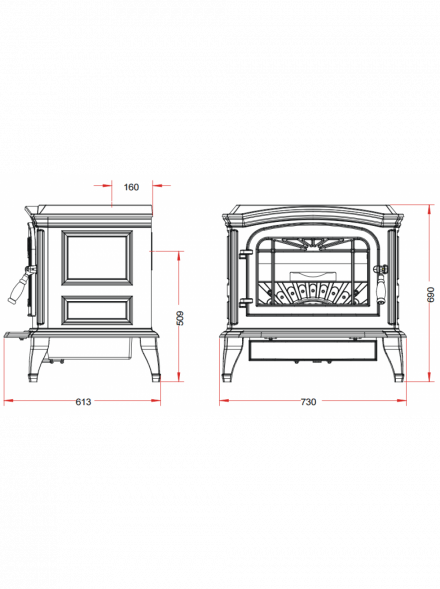 Печь-камин Invicta Bradford антрацит