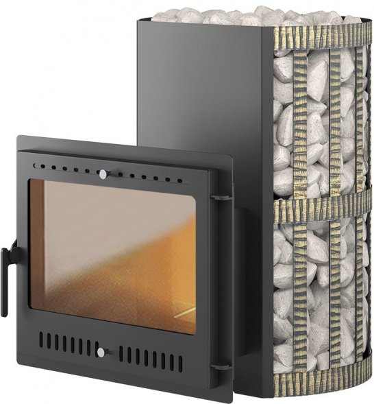 Дровяная печь для бани Везувий Скиф Ковка 28 Панорама &quot;М&quot; 2022