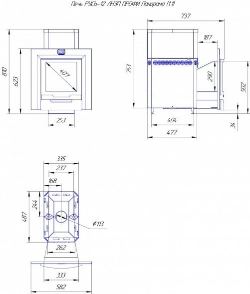 Печь для бани Теплодар Русь-12 ЛНЗП Профи
