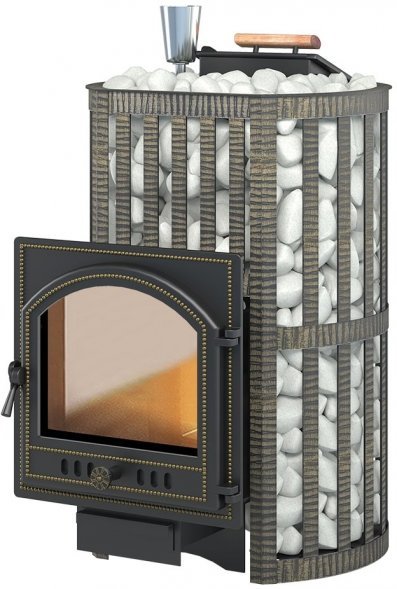 Дровяная печь для бани Везувий Ураган Ковка 28 (205)