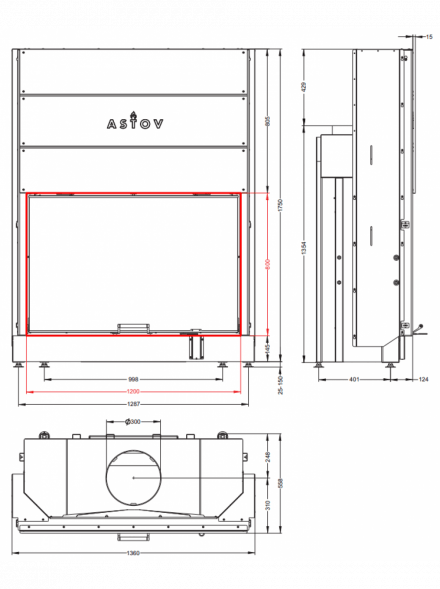 Каминная топка Астов ПС 12080